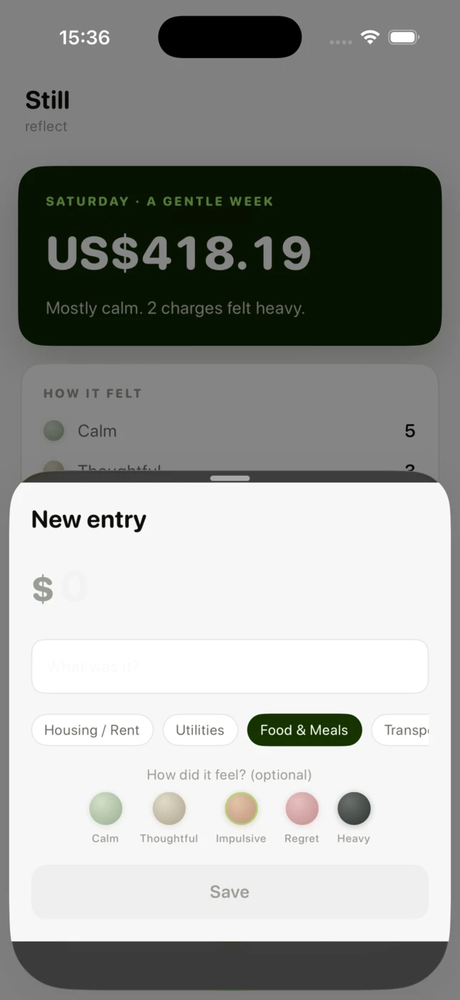 Make a small entry.